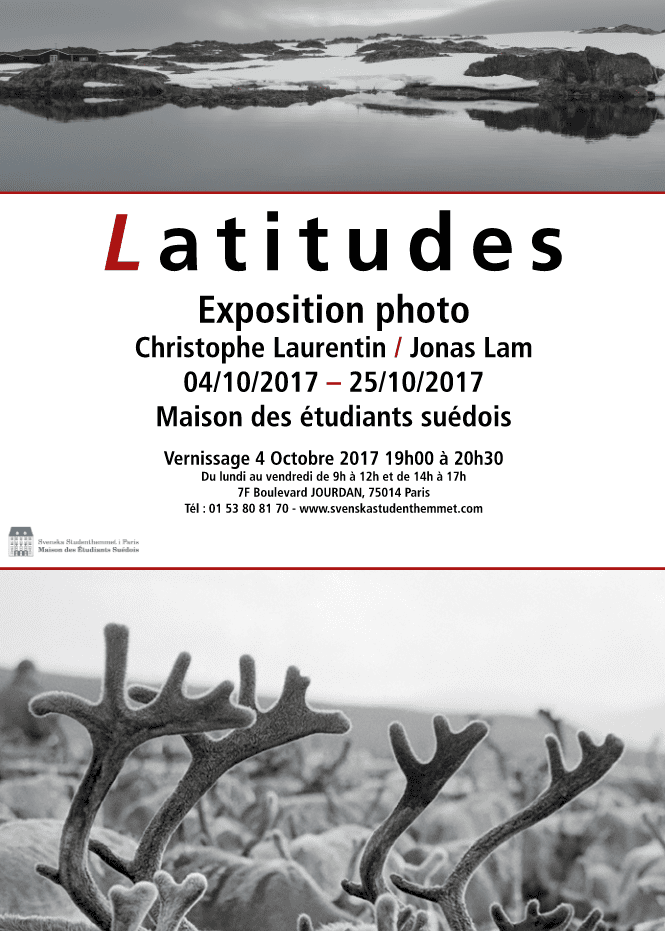 Vernissage : ”Latitudes” av Christophe Laurentin och Jonas Lam, onsdag den 4 oktober kl 19 – 20.30