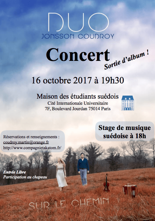 Stage de musique suédoise et concert : Duo Jonsson Coudroy