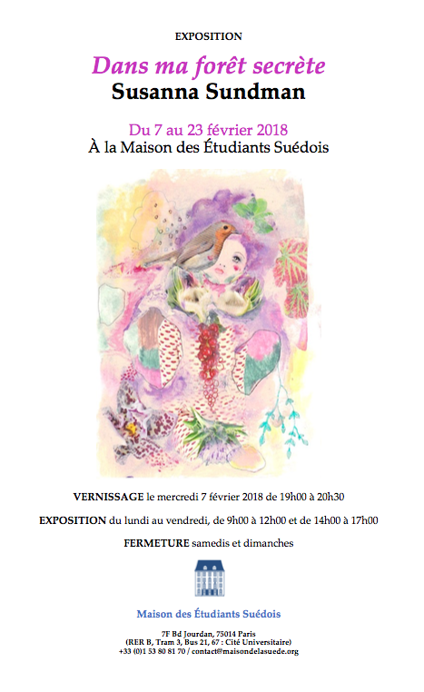 Vernissage de l’exposition « Dans ma forêt secrète » de Susanna Sundman