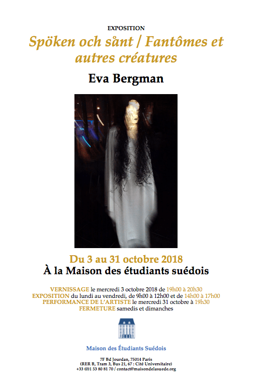 Vernissage de l’exposition « Spöken och sånt / Frantomes et autres créatures » de Eva Bergman