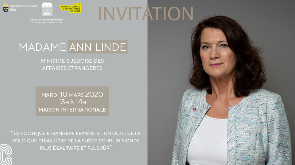 Déjeuner-débat avec Ann Linde, Ministre des Affaires étrangères